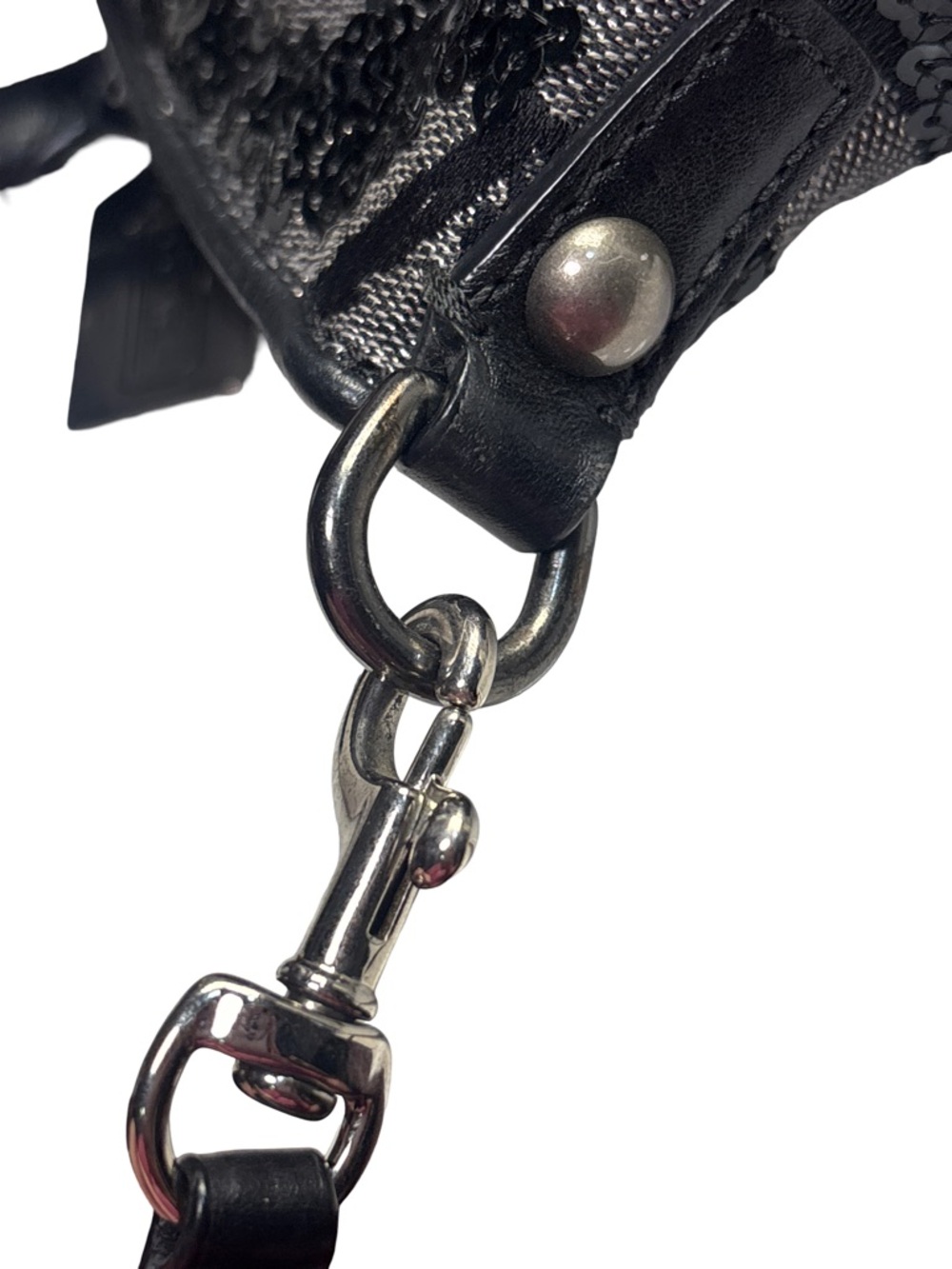 Coach Madison Sofia Lurex & Sequin Black/Gray Crossbody Satchel EUC! - Picture 8 of 10